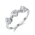 4*4mm Heart Cut Women Moissanite Rings Jewelry Wedding Band for Couples 100% Real Pure 925 Silver Birthday Gift Wholesale