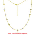 3MM Round Bubble Moissanite Diamond Tennis Neclace With 3carat Marquise Cut Pendant Neck Chain For Women 925 Silver Fine Jewelry