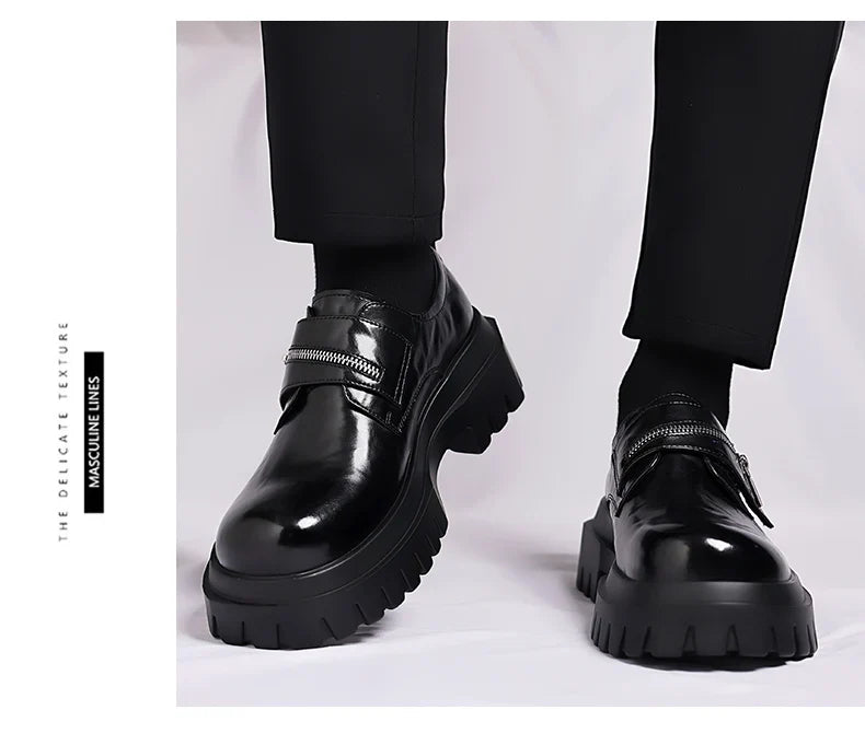 2026 New Derby men's leather shoes Thick bottomed British style design Leisure Party Business Office Luxury adult shoes