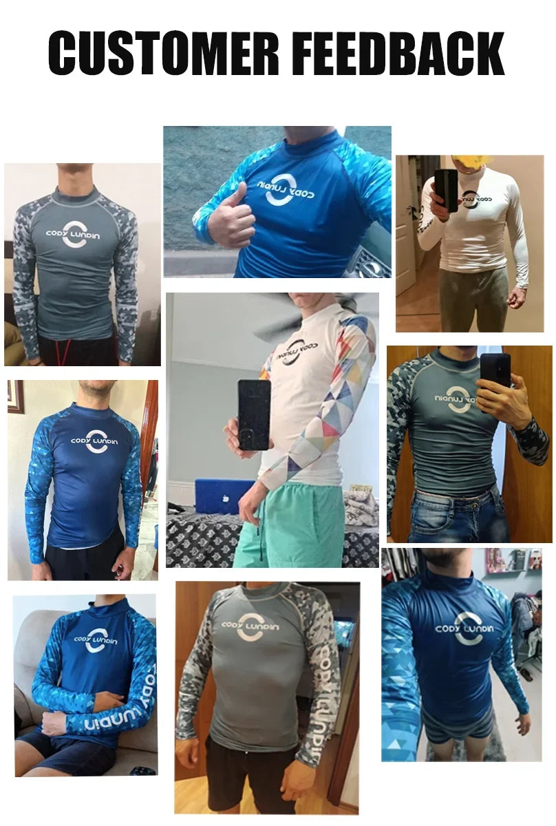 Men's Sports T -shirt Quickly Drying Bodybuilding Fitness Tight Rashguard UV Protection Swimsuit Swimming Shirt Surfing Rash