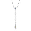 Marquise Cut Moissanite Necklaces Long Tassel Clavicle Chains Necklace for Women 925 Sterling Silver Jewelry Collares