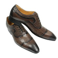 Men's Leather Shoes Engraving Printing Banquet Wedding Shoes Fashion High Quality Oxford Business Office Shoes Chocolate Black