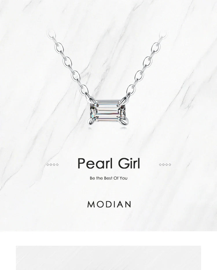 Genuine 925 Sterling Silver Fashion Charm AAA Zirconia Pendant Necklace For Women Silver Female Necklaces Fine Jewelry