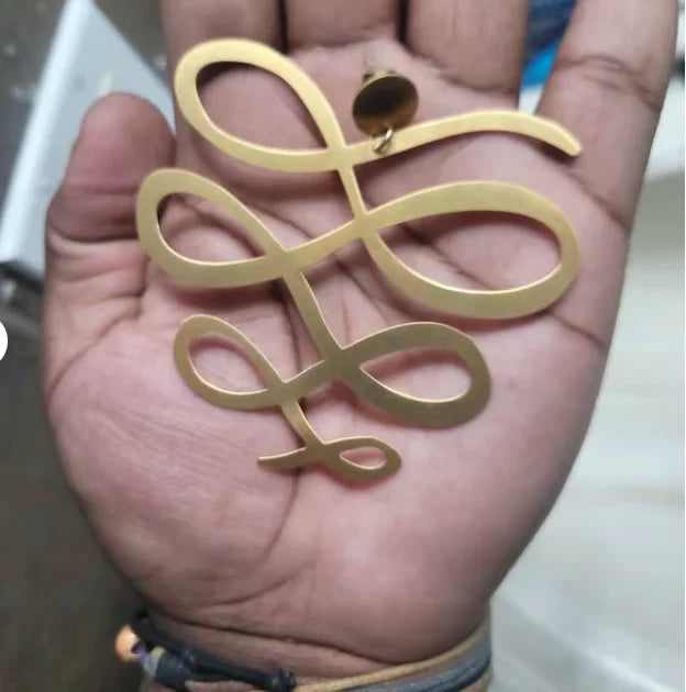 1 Pair Squiggle Earrings Large Infinite Dangle Earrings Gift for Her Fashion African Jewelry Can Custom Laser Engraving Name