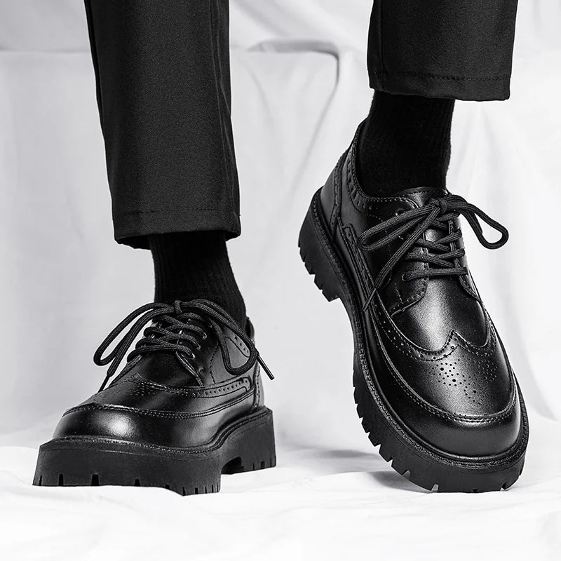 Men's Oxford Shoes Black Groom Wedding Shoes Men's Formal Leather Shoes Classic Business Formal Men's Prom Shoe