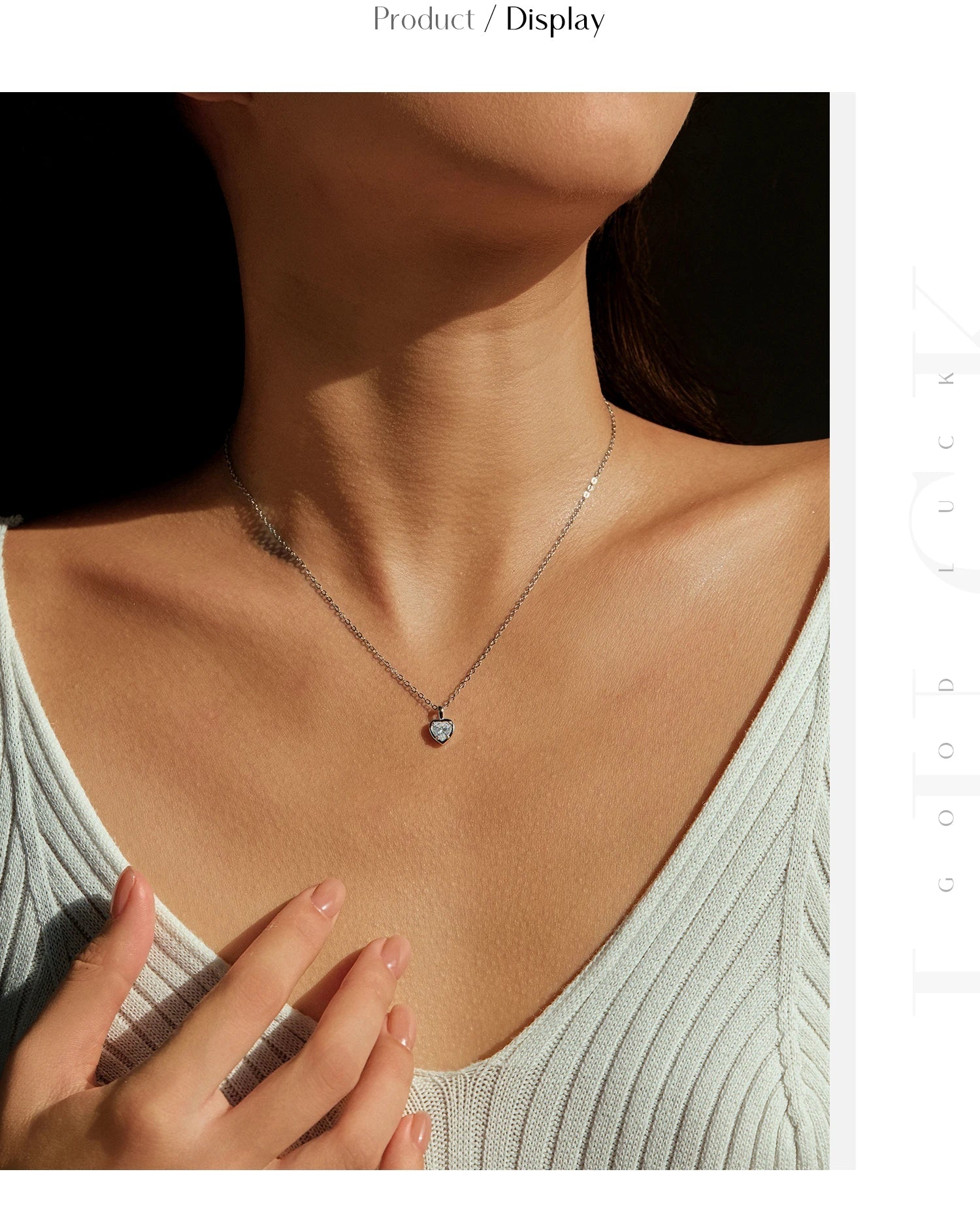 925 Sterling Silver Delicate Sweet Heart Zirconia Wedding Link Chain Pendant Necklace For Women Daily Fine Jewelry