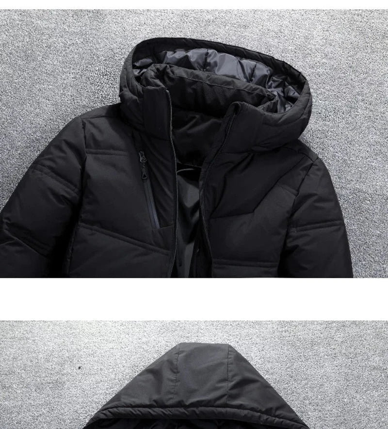 '-20 Degree Down Jacket Male Winter Parkas Men White Duck Down Jacket Hooded Outdoor Thick Warm Padded Snow Coat Oversize M-4XL