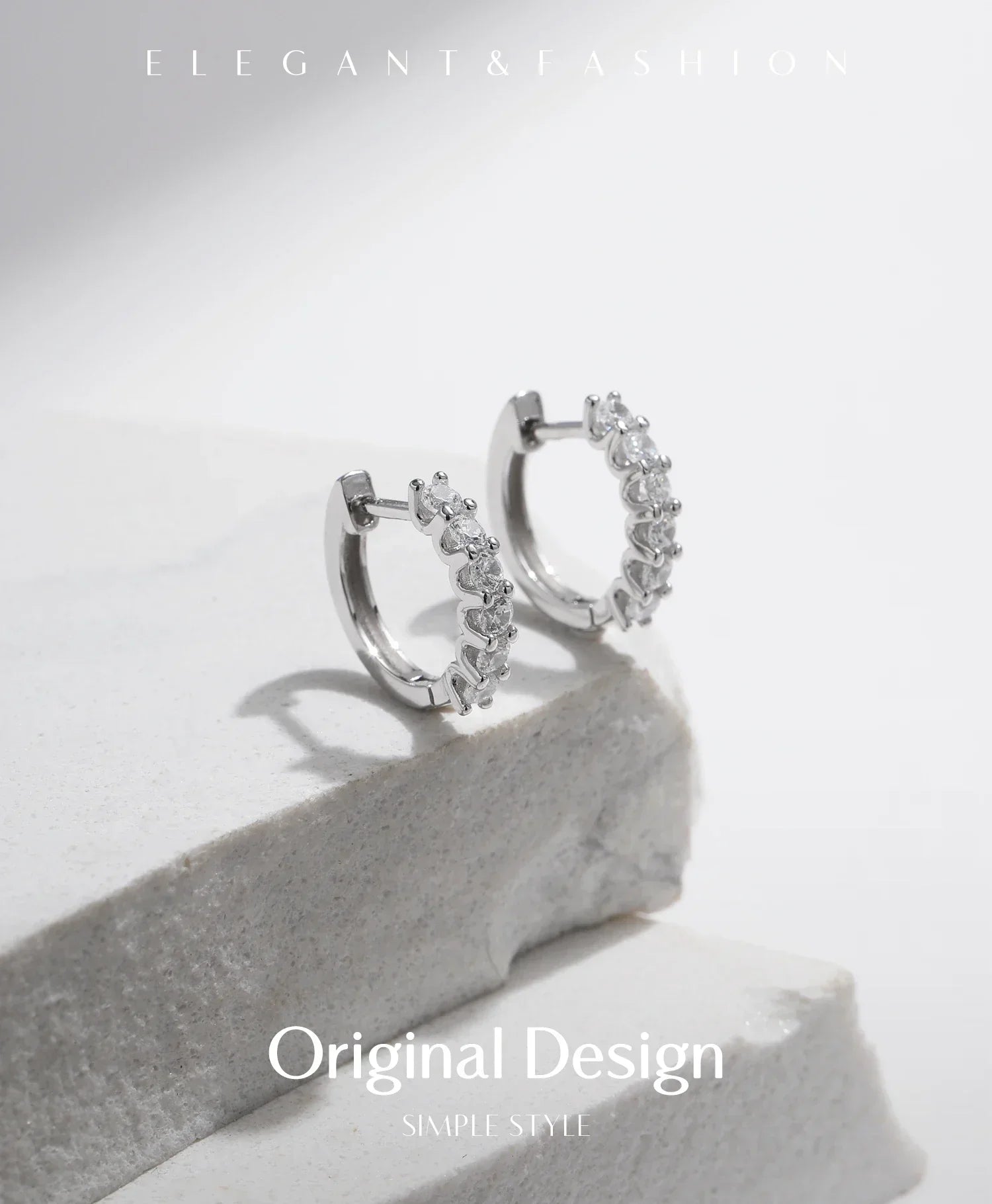 D Color Moissanite Small Hoop Earrings 925 Sterling Silver Hollow Sparkling Ear Buckles For Women Wedding Fine Jewelry
