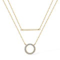 Dainty 1.5mm Moissanite Necklace for Women 14K Gold/Sterling Silver Plated Double Layer Chain Trendy Jewelry Gifts