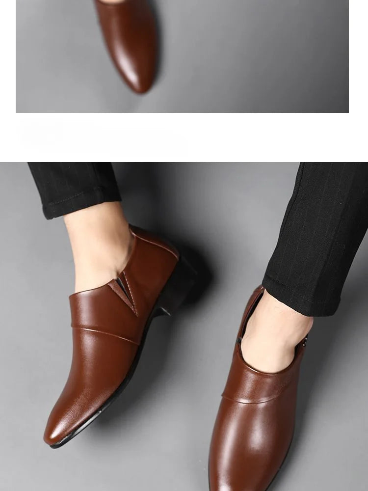 Leather Casual Pointed Toe Business Social Shoe for Men Elegant and Classic High Quality Fashion Dress Shoes Man Low Price Suit