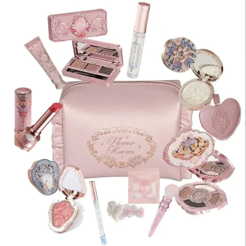 Makeup Set All In Flower Knows Little Angel Highlighter Powder Blush Strawberry Rococo Lip Gloss Perfume Kit