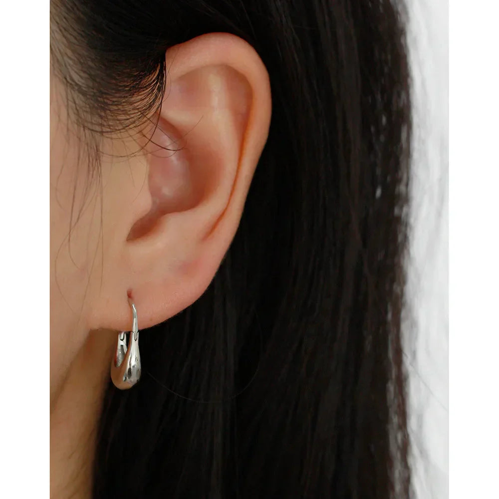 925 Sterling Silver Earring Fashion Geometry Butterfly Zircon Asymmetry Pearl Drop Earring Simple Temperament Trend Women Ear Je