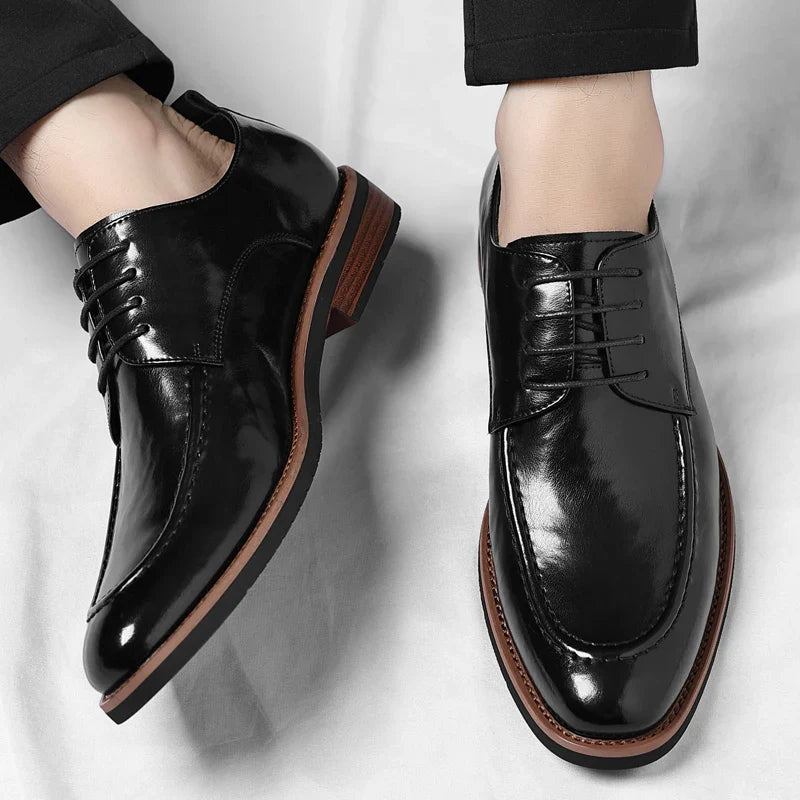 High Quality Male Oxford Shoes Leather Mens Casual Shoes Pointed Thick Bottom Business Brand Footwear Soft Comfortable Loafers