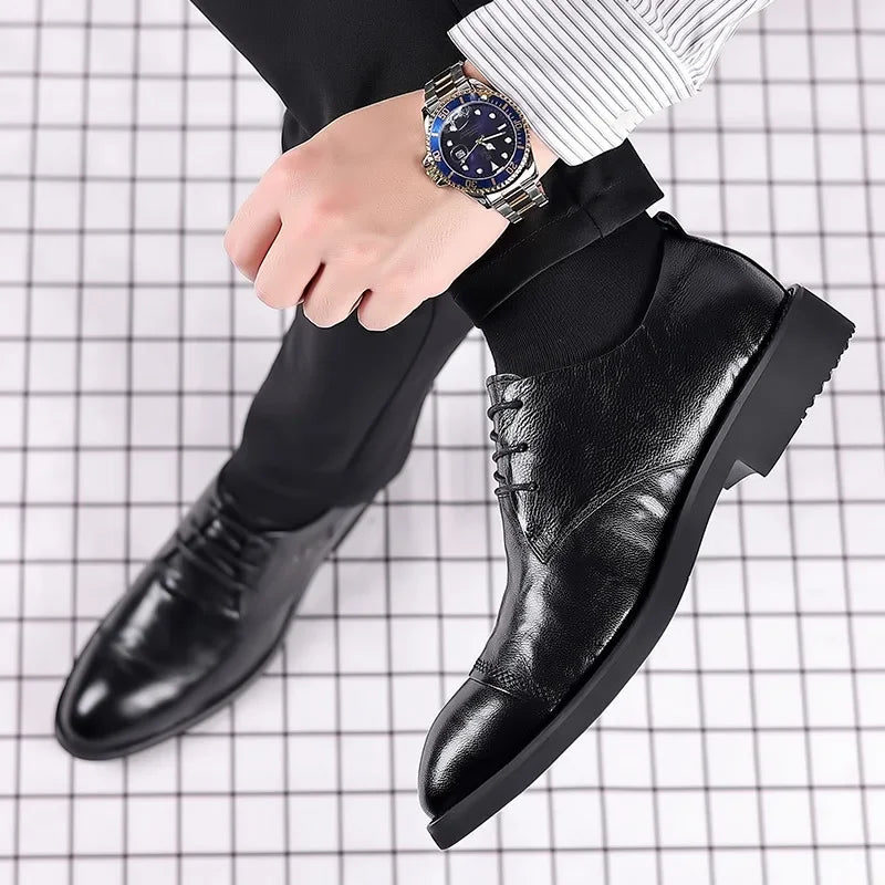Dress Shoes  Men Shoes Men's Genuine Leather Business Formal Oxfords Footwear Man High Quality Leather Loafers Zapatos Hombre