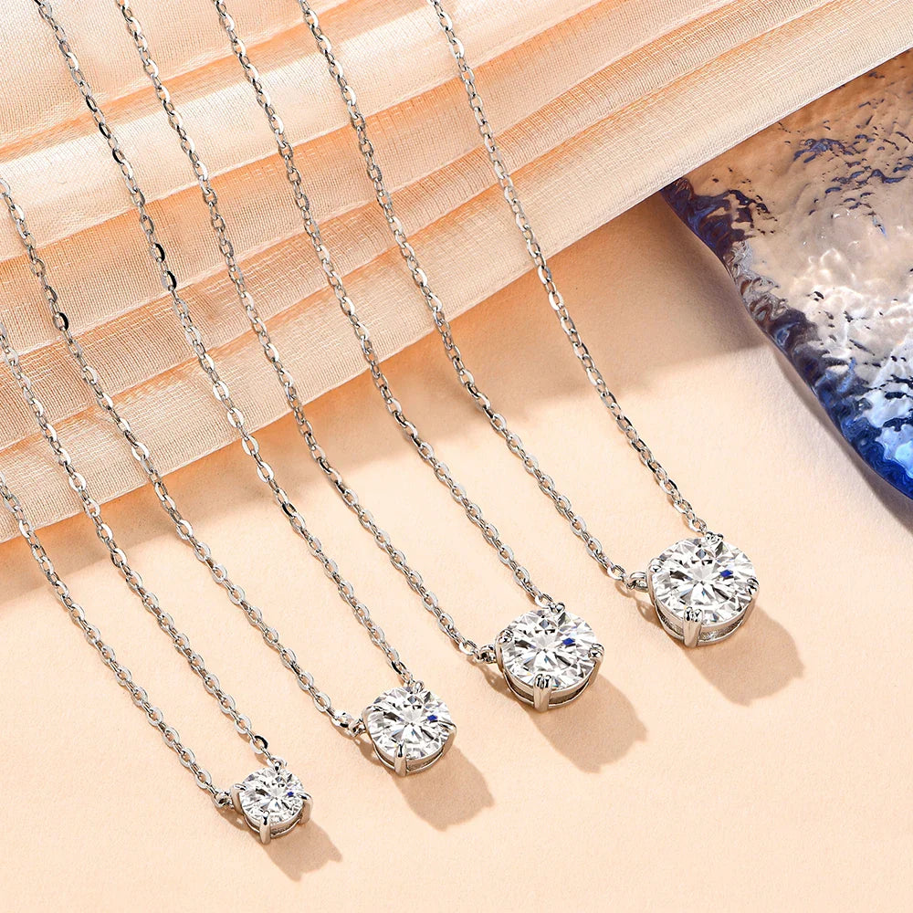 Necklace For Woman Pendant Moissanite Diamond 6.5mm 1CT 925 Silver Necklace For Women Chains Party Bridal Fine Jewelry