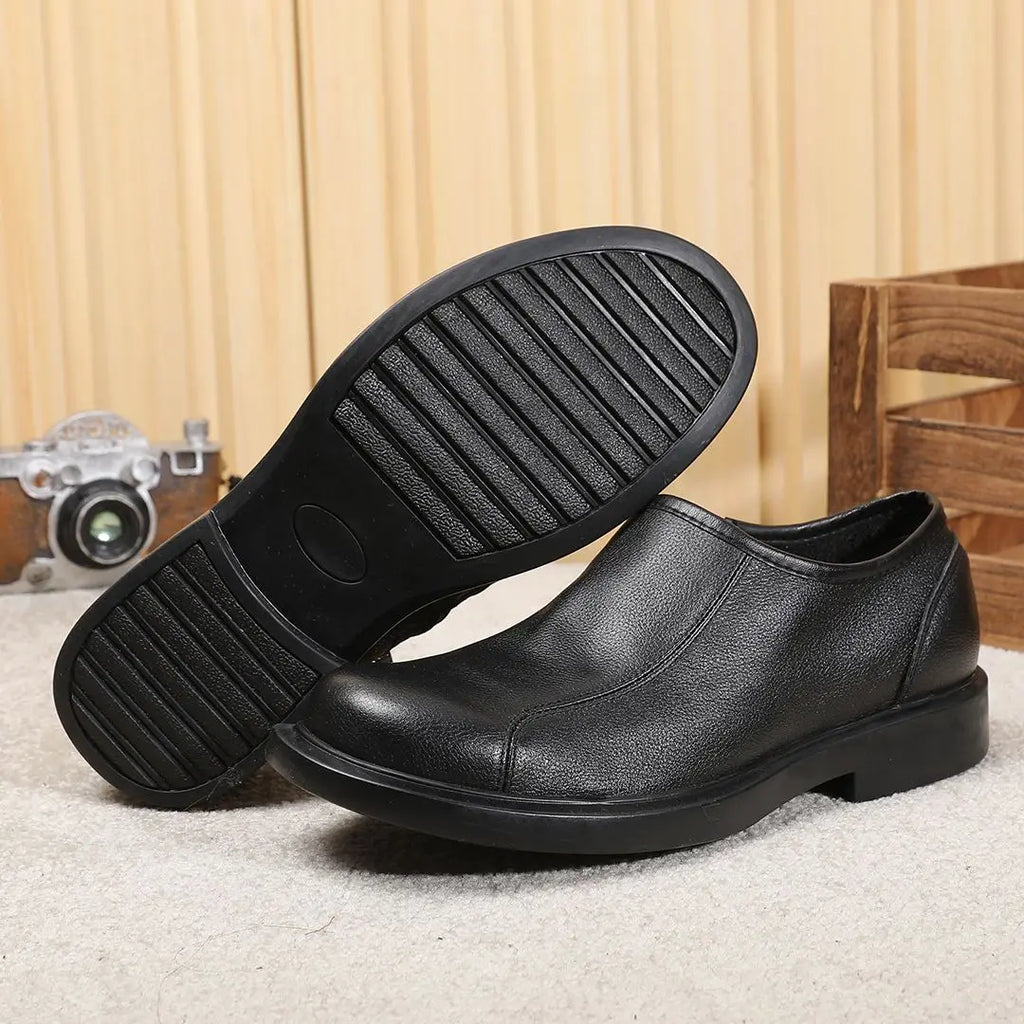 Round Toe Male Casual Shoe Office Brown Men's Leather Shoes Legitimate Retro Shipping Free Delivery Size 45 Designer Comfortable