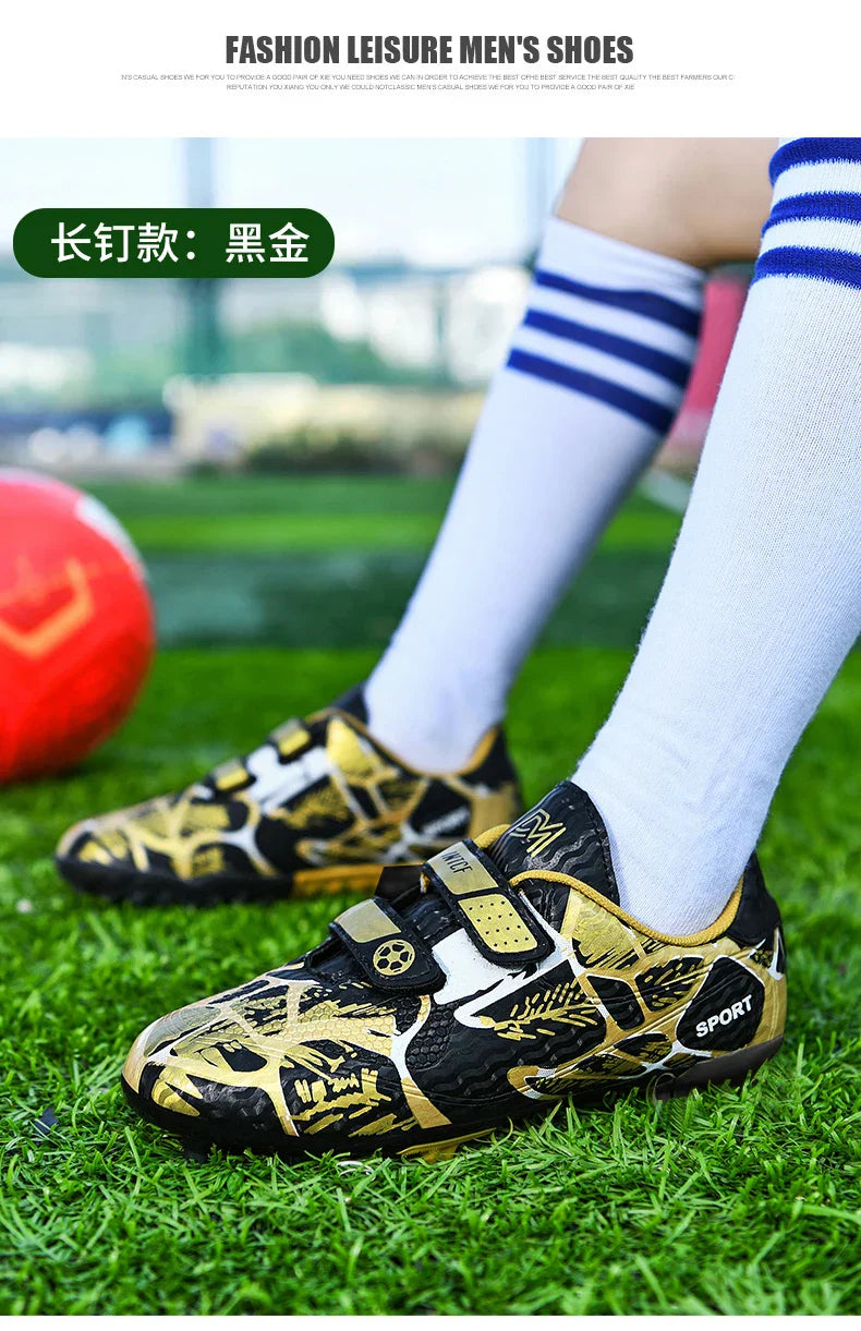 Boys Football Boots New Resistant Casual Kids Soccer Shoes Sneakers Grass Non Slip Training Sports Fast Match Breathable Cleats