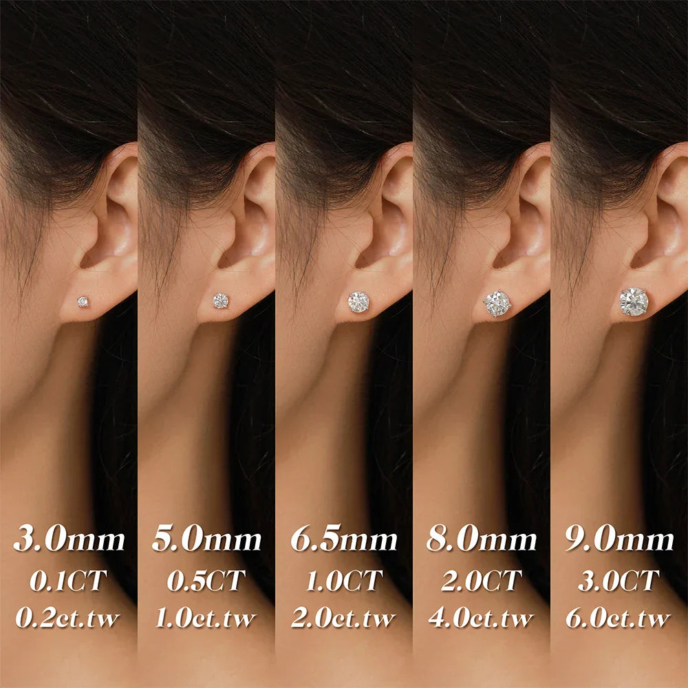 D VVS1 Moissanite Four Claw Earrings For Women Man S925 Sterling Silver Sparkling Wedding Jewelry Shipping from the USA