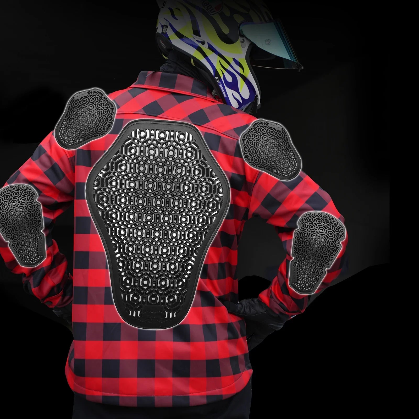 Men's Women's Winter Motorcycle Jacket Warm Motocross Motorbike Checkered Casual Outdoor Riding Shirts