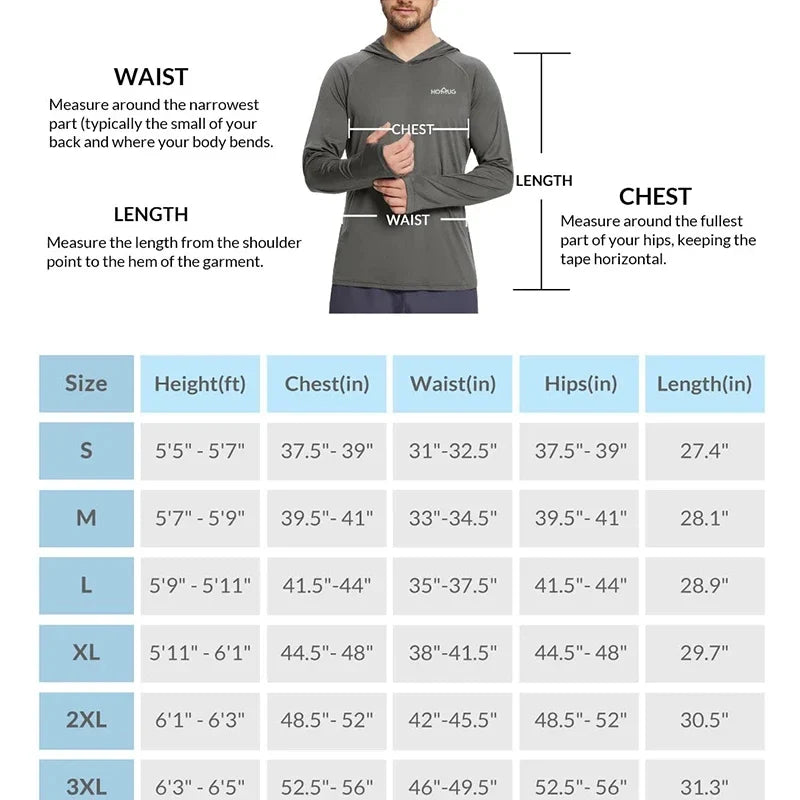Sun Protection T-Shirt Hoodie Men's UPF50+ Sun Protection Long Sleeve T-Shirt Quick Dry Breathable Hiking Sunscreen Fishing Wear