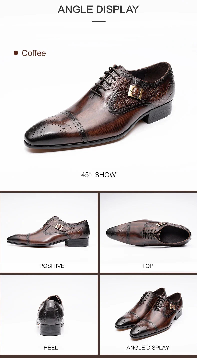Luxury Business High-end Leather Shoes Men Oxford Shoes Elegant Formal Genuine Leather Dress Shoes European Style Men Shoes
