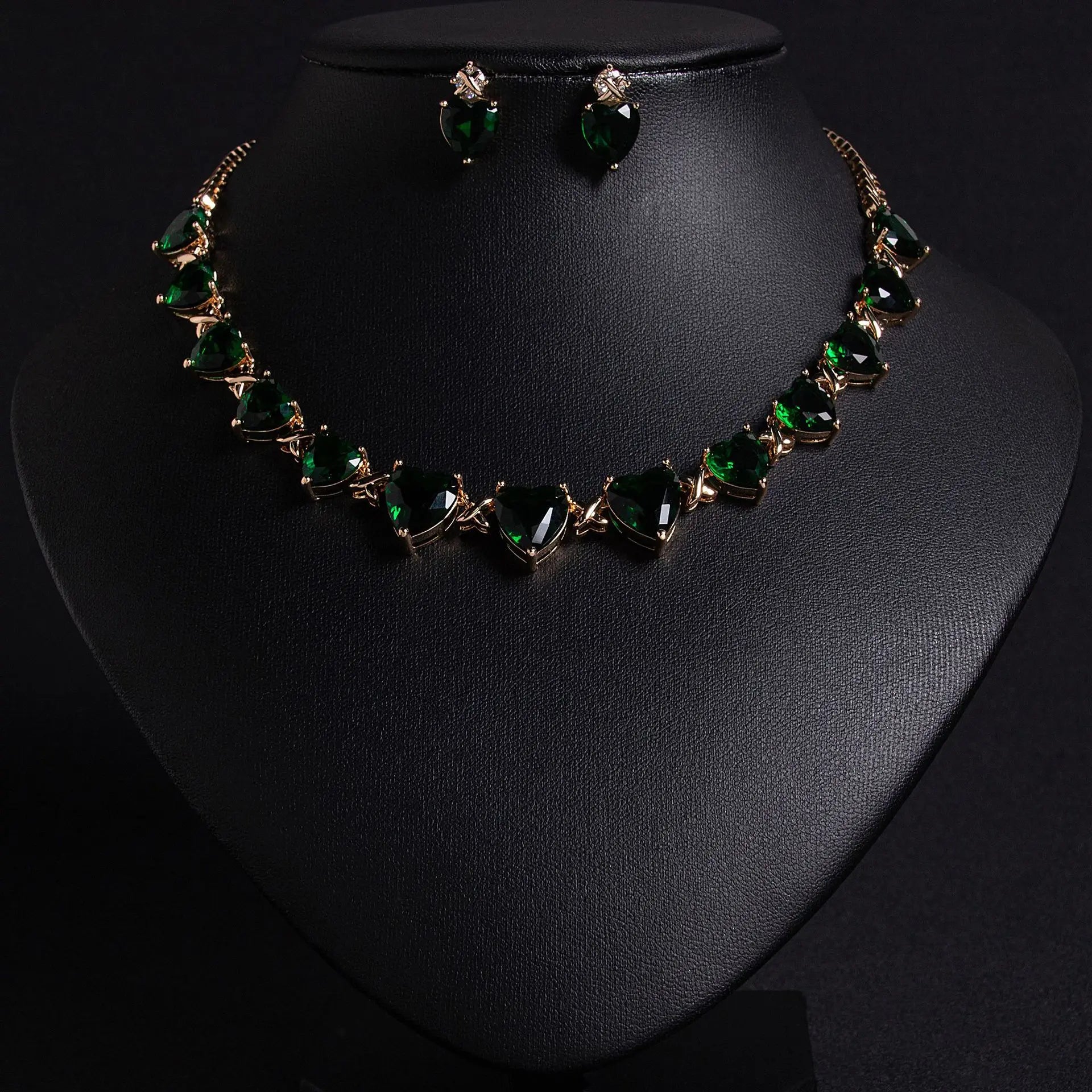 Niche New Style Pink Love Gemstone Pendant Earrings and Necklace for Women, High-End Designed Jewelry