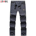 SFABL 5XL Summer Quick Dry Hiking Pants Men Stretch Waterproof Tactical Pants Zipper Pockets Trousers Lightweight Fishing Pants