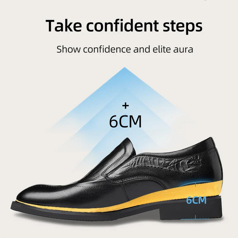 Men’s Crocodile Pattern Formal Business Shoes – Faux Leather Dress Footwear for Office & Events