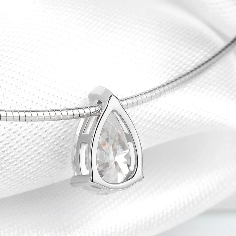 Pear Cut 3-5CT 100% Real Moissanite Necklace for Women Luxury Jewelry 1.5mm Chain Pendant 925 Sterling Silver Plated 18K