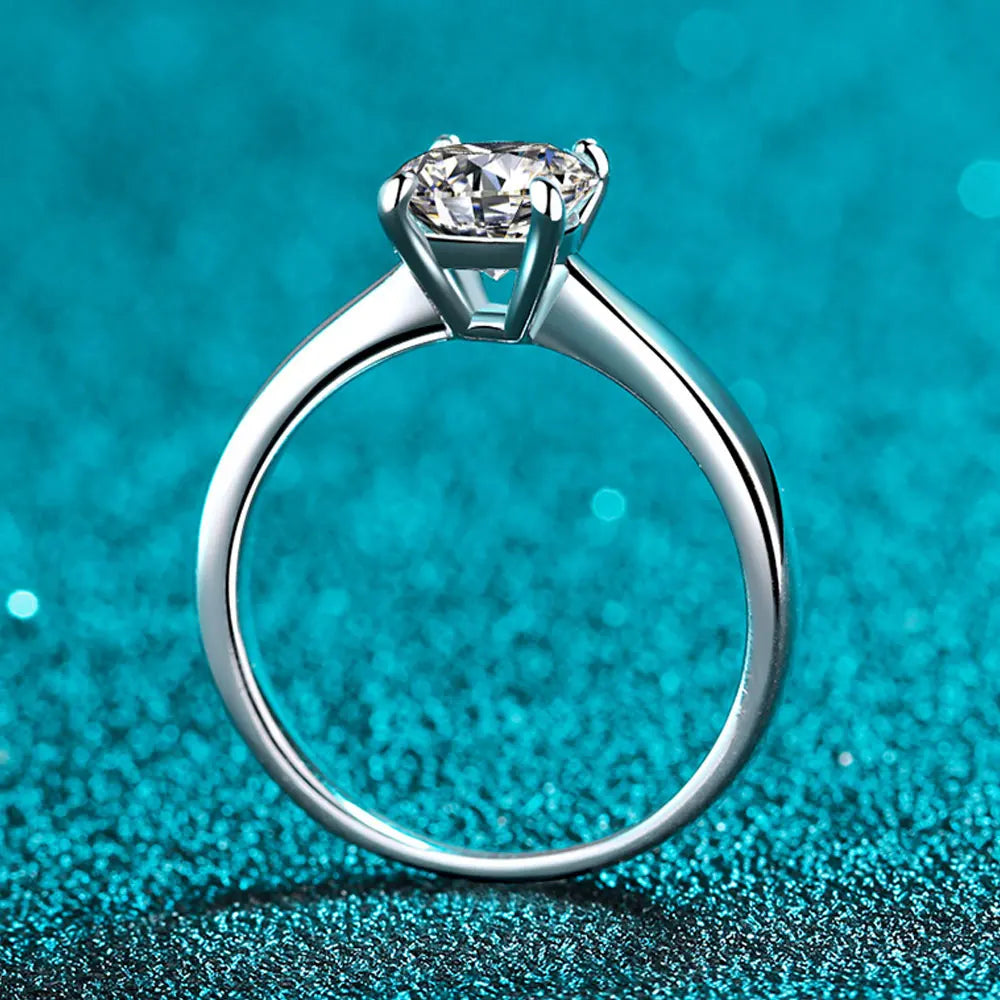 D VVS1 Moissanite Rings for Women Man 4 Prong Solitiare Engagement Wedding Diamond Ring with GRA Certified s925 Sliver