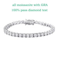 18k Plated 2-4mm Zircon/moissanite Tennis Bracelet for Women Man Full Diamond Original Real 925 Sterling Silver Jewelry
