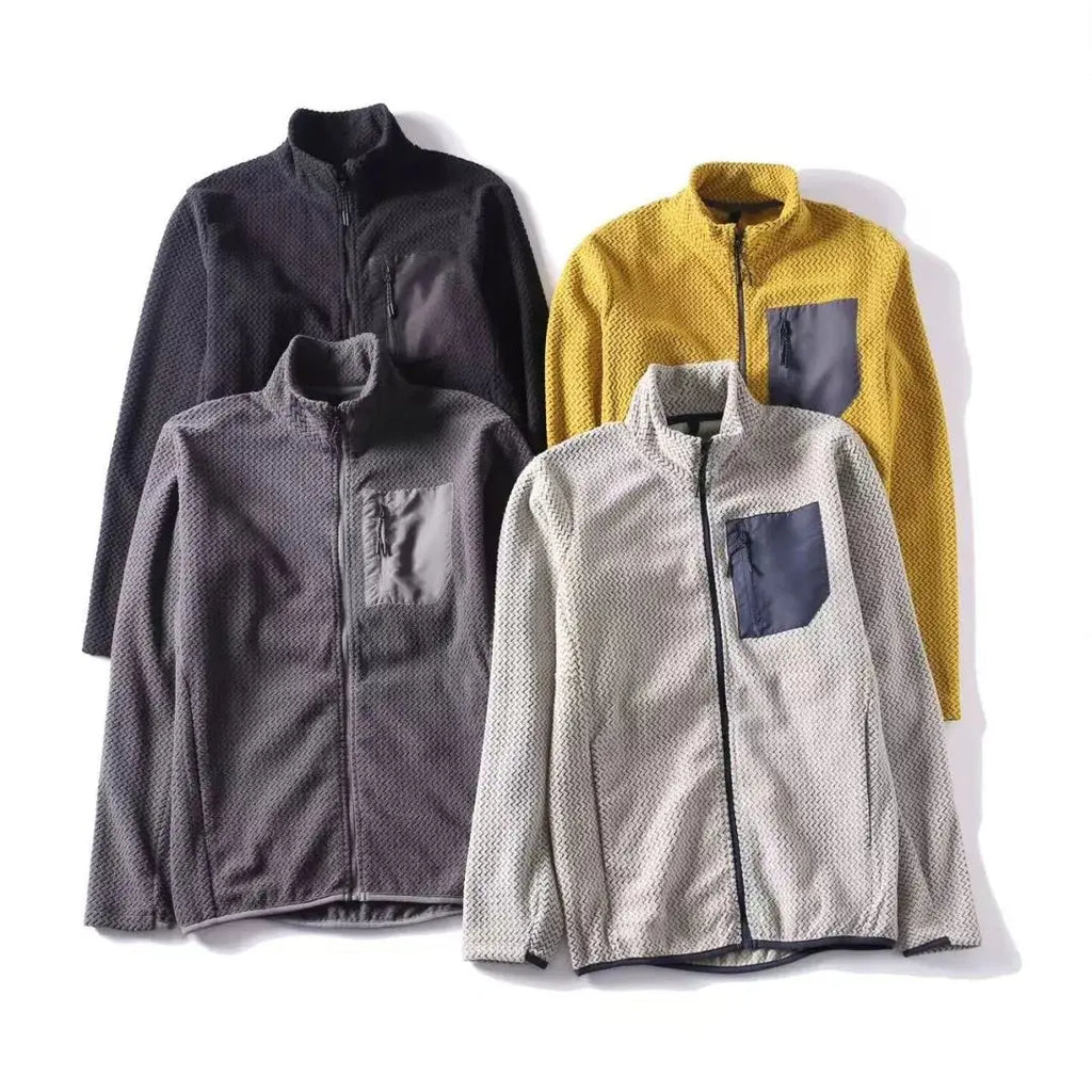 2026 Outdoor Men's Fishing Mountain Climbing Travel Sports Rock Climbing Hunting Camping Shooting Wool Stand-up Collar Jacket