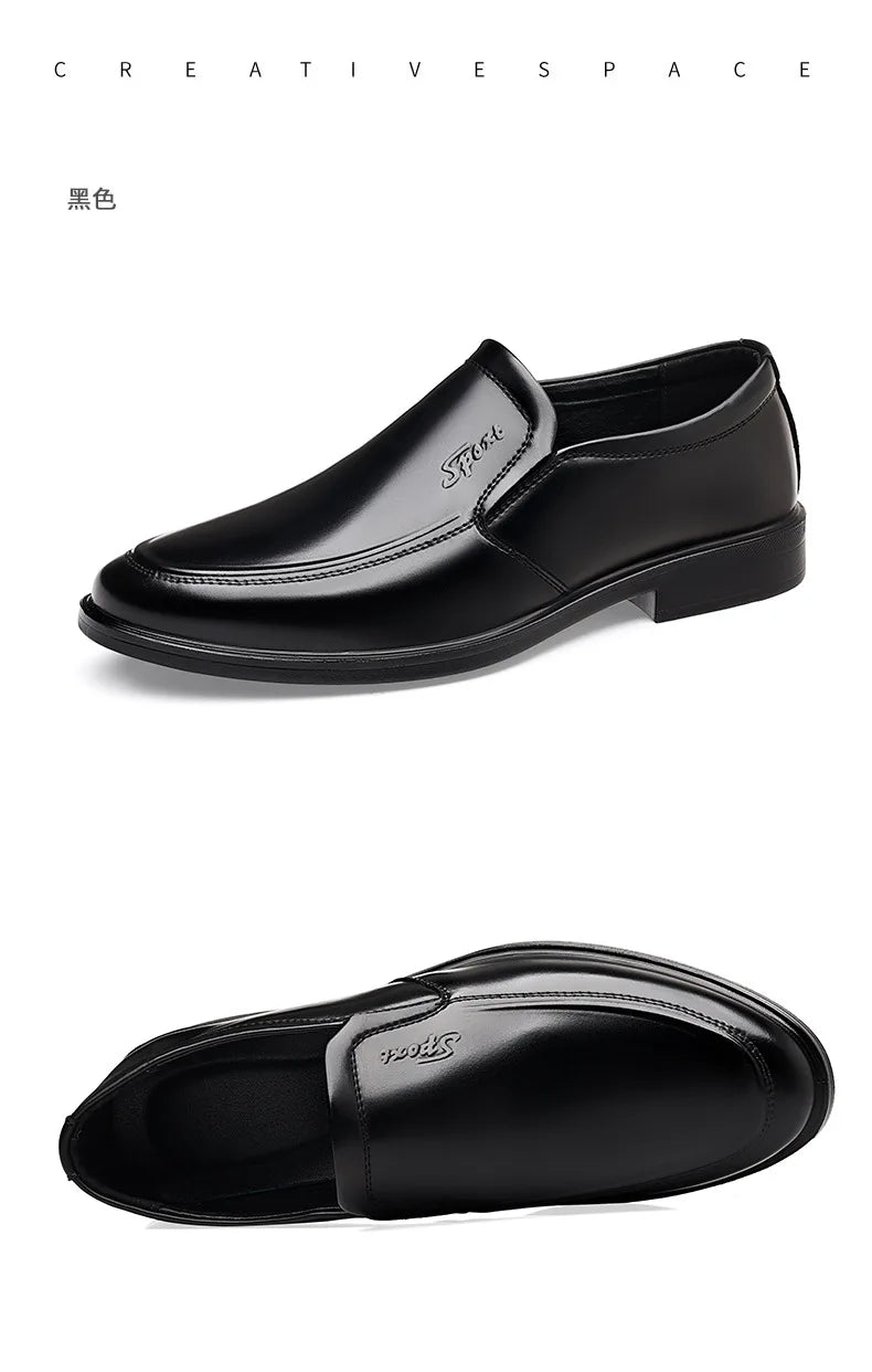 New Designer Soft Leather Shoes for Men Solid Color Fashion Business Casual Shoes Male Spring Autumn New Dress Shoe Man