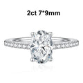 1ct 2ct Oval Cut Moissanite Ring for Women 925 Sterling Silver with Gold Plated Lab Diamond Rings Bands Fine Jewelry Gift