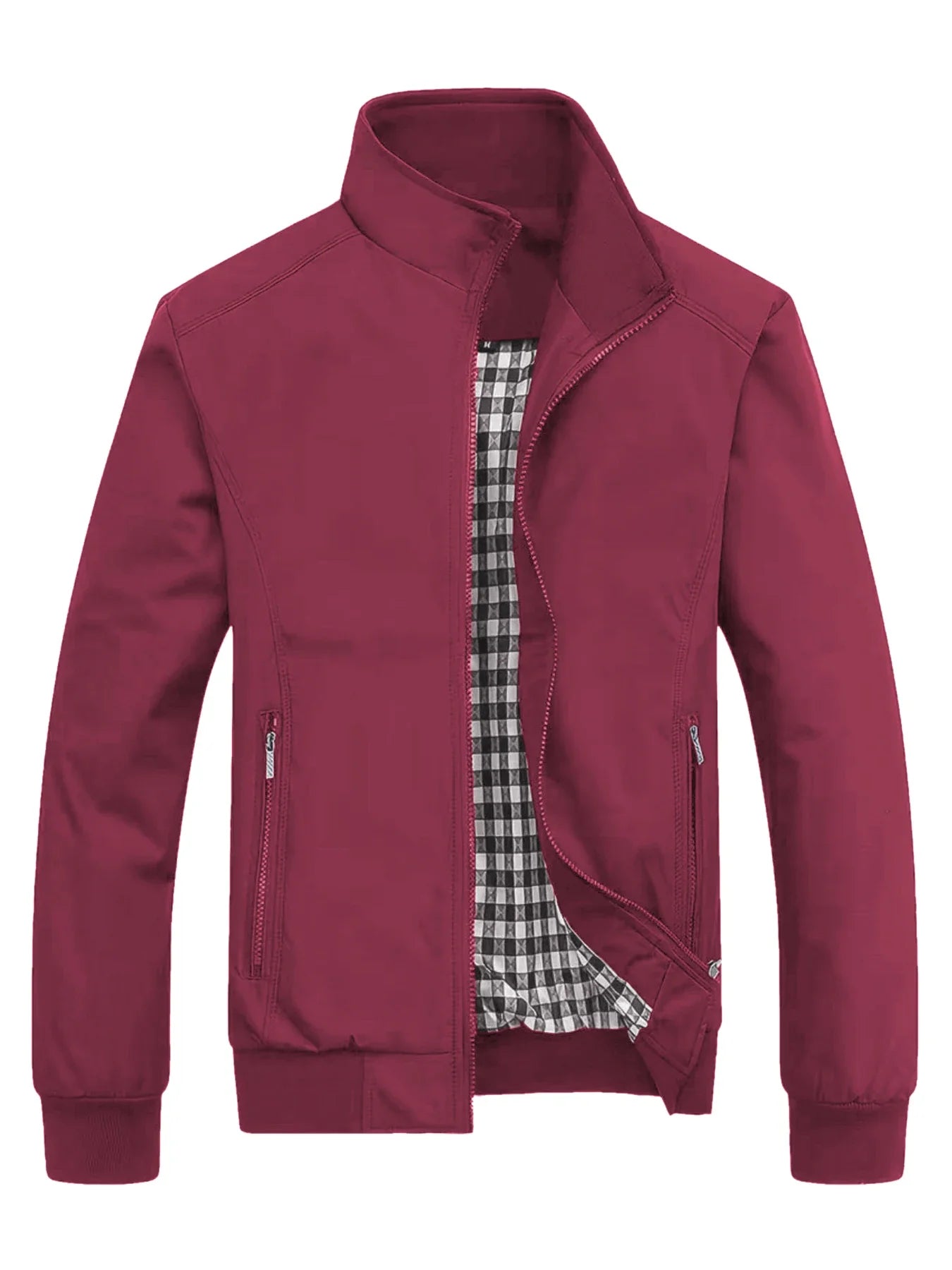 Men's Classic Design Sports Jacket, Casual Baseball Collar Zipper, Spring and Autumn Solid Color, Fashionable Daily Wear Jacket