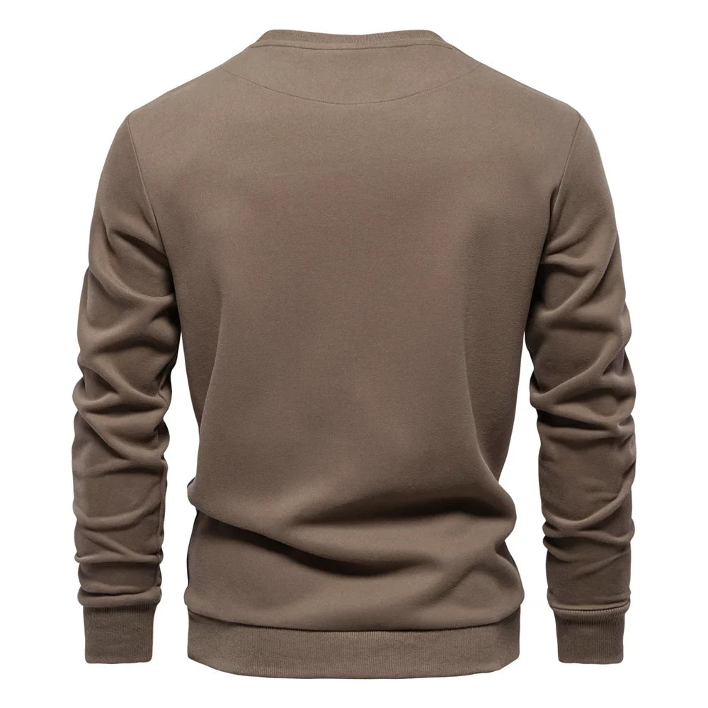 Mens Patckwork Cotton-blend Crew Neck Sweatshirts Fashion Casual Sport Round Neck Pullover Sweatshirt for Men