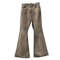 PFNW Wrinkled Design Vintage Male Jeans High Street Full Length Washed Wide Leg Pants Trendy Boot Cut Men's Trousers New 28W4545