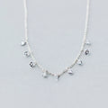 New Luxury Paved Round CZ Link Chain Necklace Female Brand Short Metal Necklaces 925 Sterling Silver Wedding  Jewelry