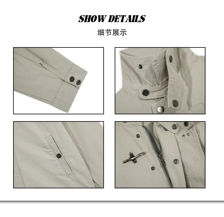 Retro Black Gothic High Street Airplane Buckle Jacket for Men and Women Korean Fashion Y2k American Retro Casual Jacket