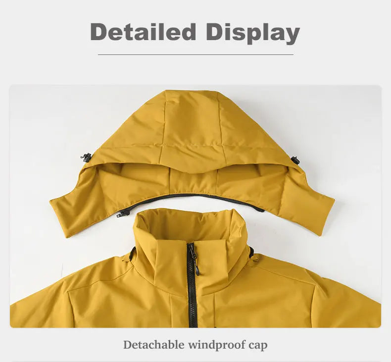 Warm Fleece Jacket Men Women Waterproof Windproof Winter Coat Unisex Outdoor Hiking Camping Skiing Climbing Windbreaker
