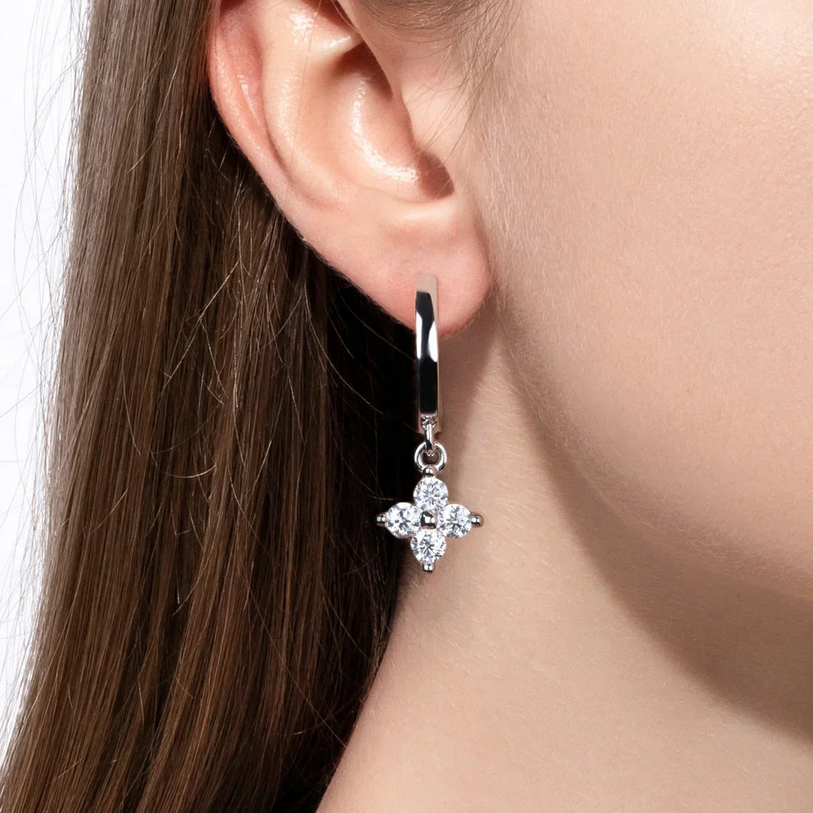 3mm Moissanite Hoop Women's Earrings Huggies  925 Sterling Silver Lab Created Diamond Drop Earrings Jewelry Wholesale