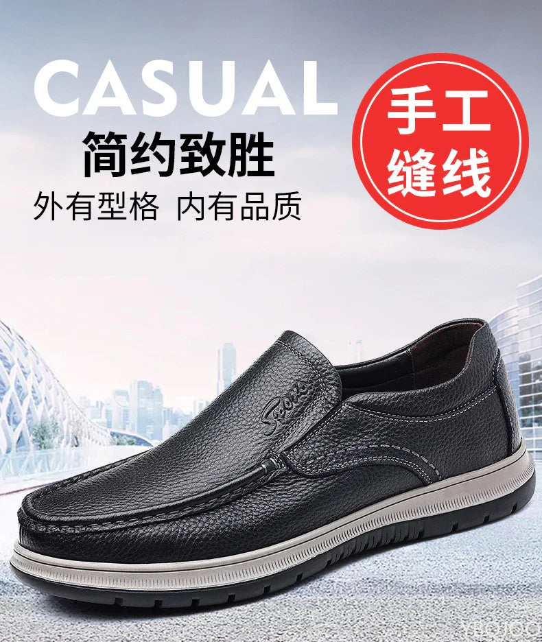 Men's High Quality Genuine Leather Loafers Handmade Men Shoes Moccasins Walking Men Flats Casual Male Work Shoes Homme Zapatos