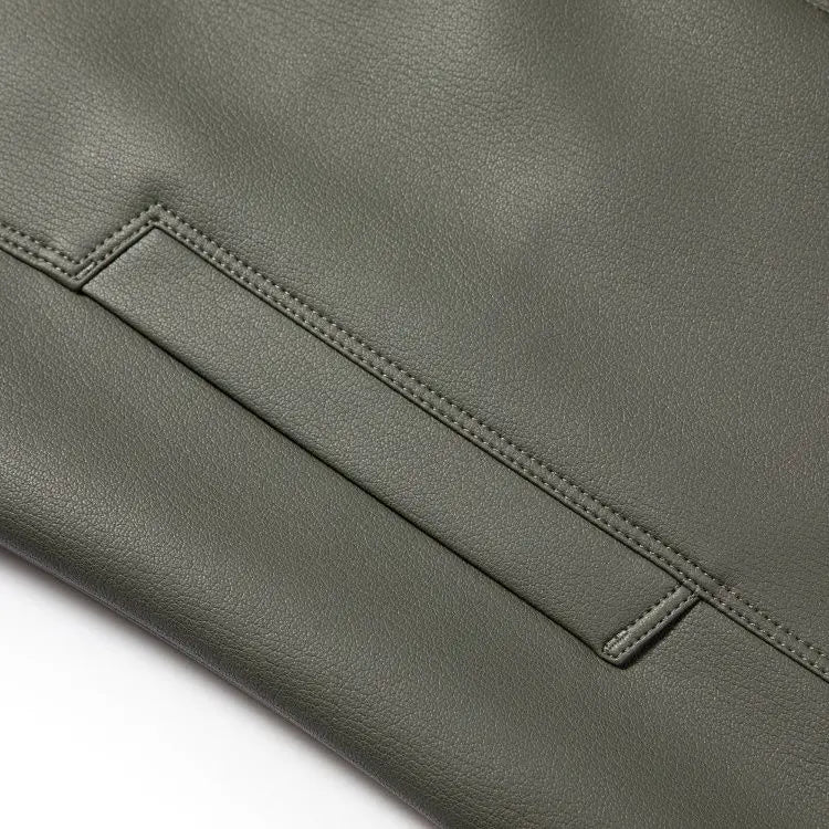 New Spring and Autumn 2025 Casual Leather Jackets, Men's Stand-Up Collar Leather Jackets, and High-End Large-Sized Goatskin Coat