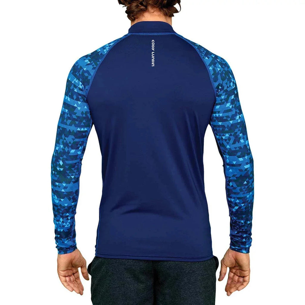 Men's UPF 50+ Compression Turtleneck Swimming Training Shirt Gym Fitness T-Shirt Surf Sports Rashguard Custom Logo Fishing Top