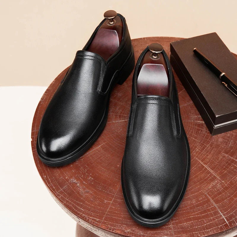 Classic Men's Genuine Leather Loafers Slip-On Flats Business Formal Dress Shoes for Wedding Party Casual Shoes Driving Footwear