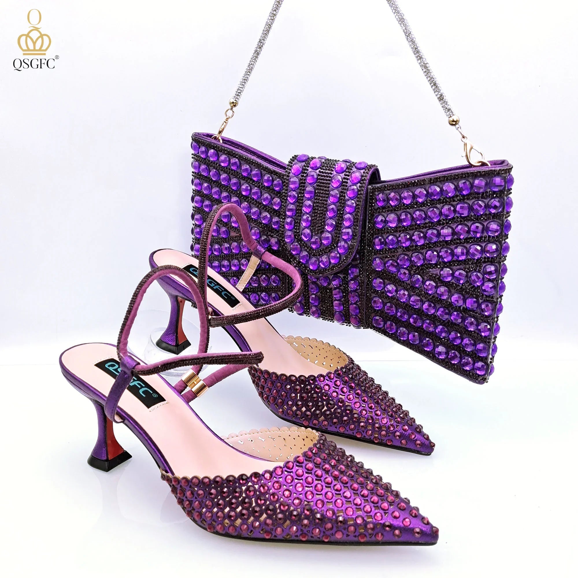 Shoes And Shoulder Bags High-Heeled Shoes And matching Envelope Bag
