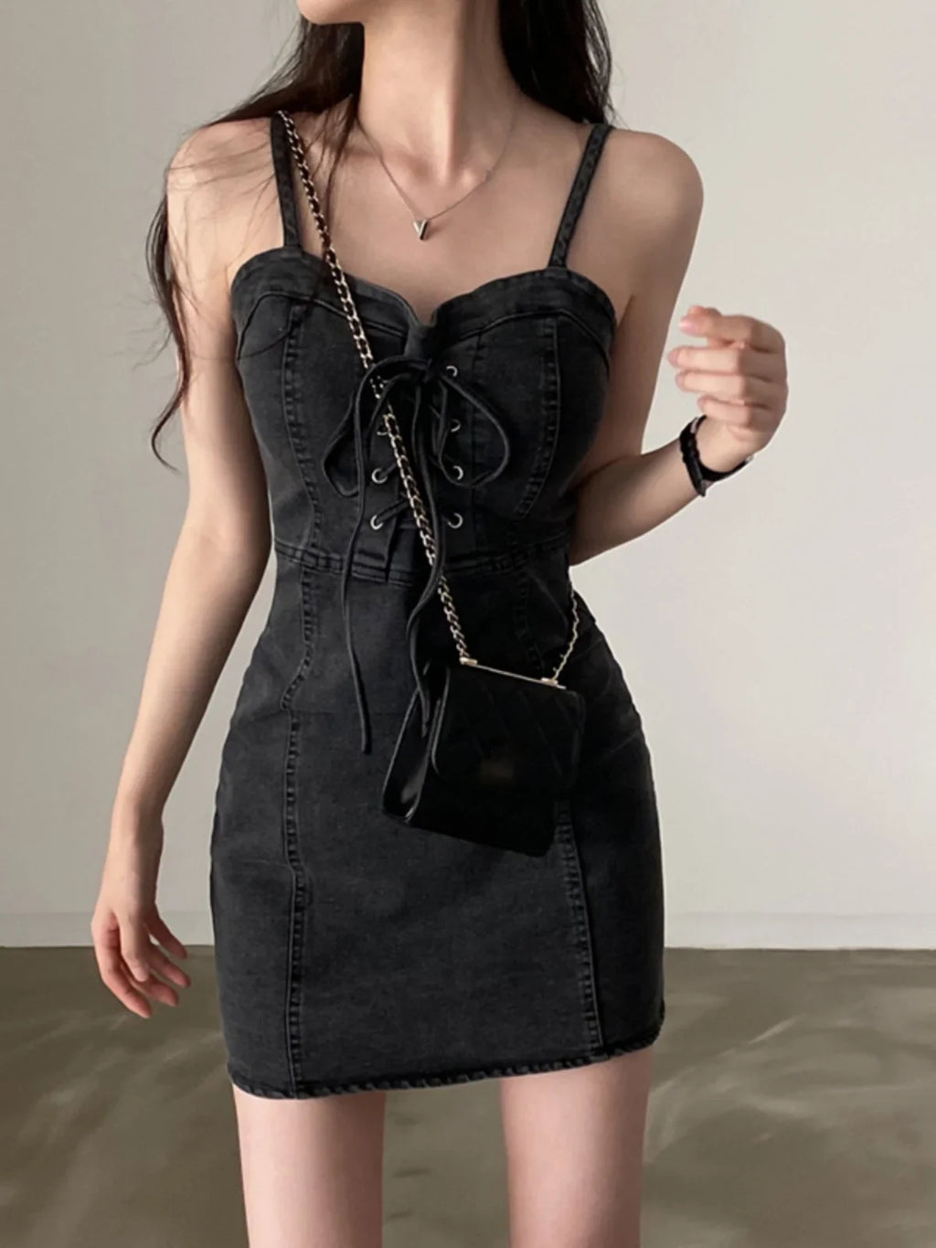 Summer Chic Design Off-oulder Denim Dr Women's Sexy Waist-Cinching Belted ort Skirt A-Line Cotton High Waist Korean Sle