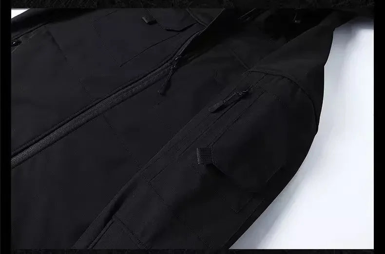 Men's Winter Tactical Military Jackets Hood Waterproof Hiking Camping Sport Fleece Coat Climbing Softshell Trekking Outdoor Wear