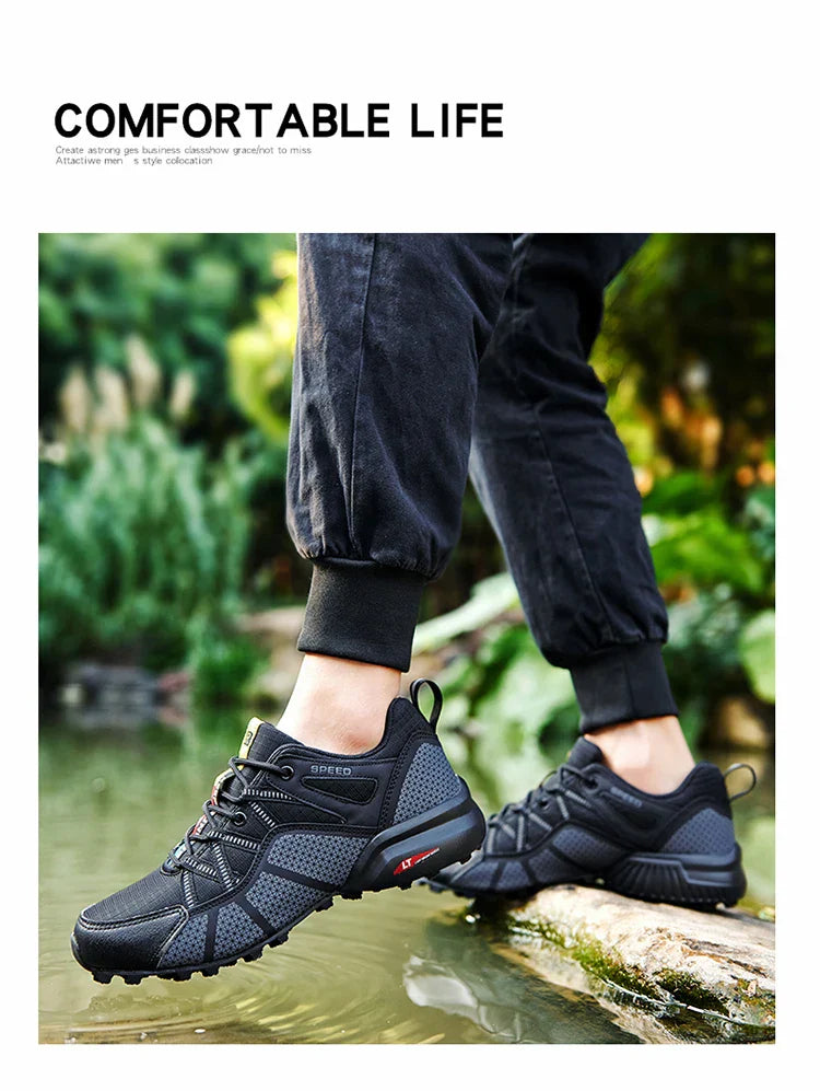 Waterproof Hiking Shoes Men‘s Outdoor Trekking Sneakers Mountain Climbing Camping Trainers Hunting Tactical Boots Bike Shoe Male