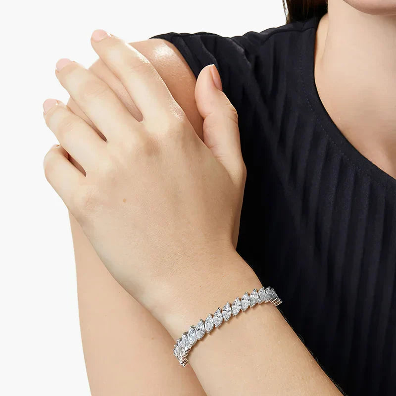 0.5CT Marquise Cut Certified Moissanite Tennis Bracelets for Women Sterling Silver S925 Plated 18k Gold Wholesale Jewelry